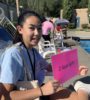Counting laps at the Women’s Cancer Resource Center’s “Swim A Mile” event